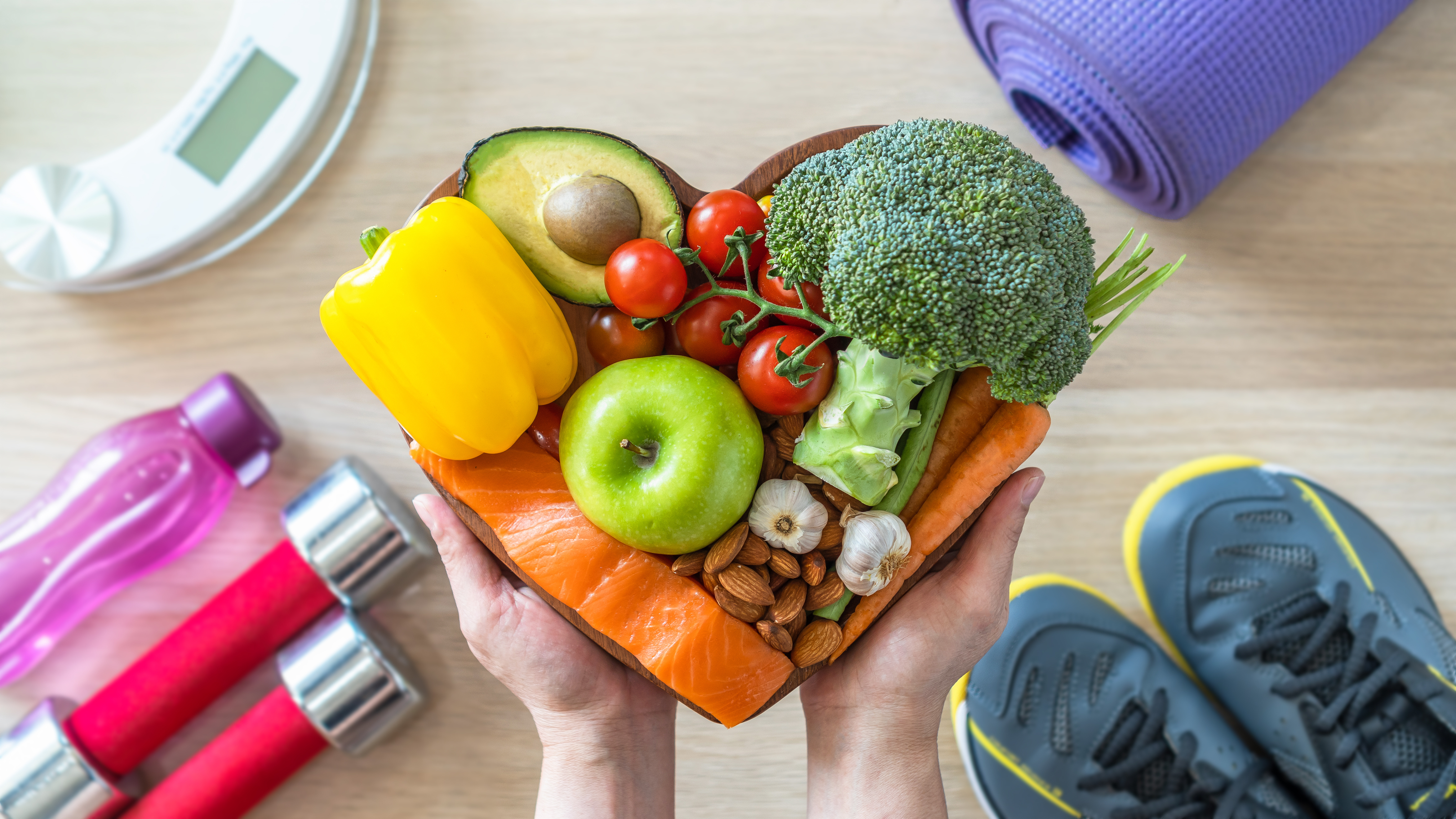 Healthy Foods in the Shape of a Heart
